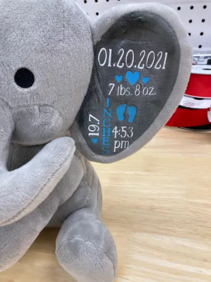 Personalized Elephant Baby Birth Announcement Keepsake - Image 11