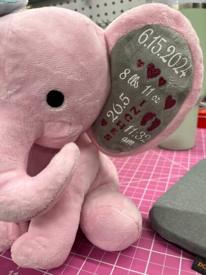 Personalized Elephant Baby Birth Announcement Keepsake - Image 7