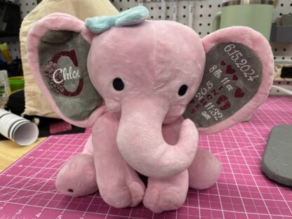 Personalized Elephant Baby Birth Announcement Keepsake - Image 6