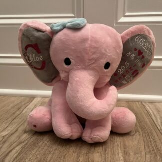 Personalized Elephant Baby Birth Announcement Keepsake