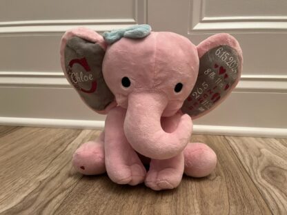 Personalized Elephant Baby Birth Announcement Keepsake