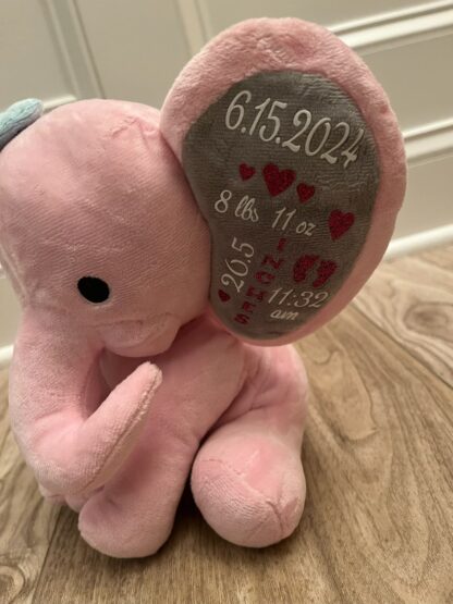 Personalized Elephant Baby Birth Announcement Keepsake - Image 2